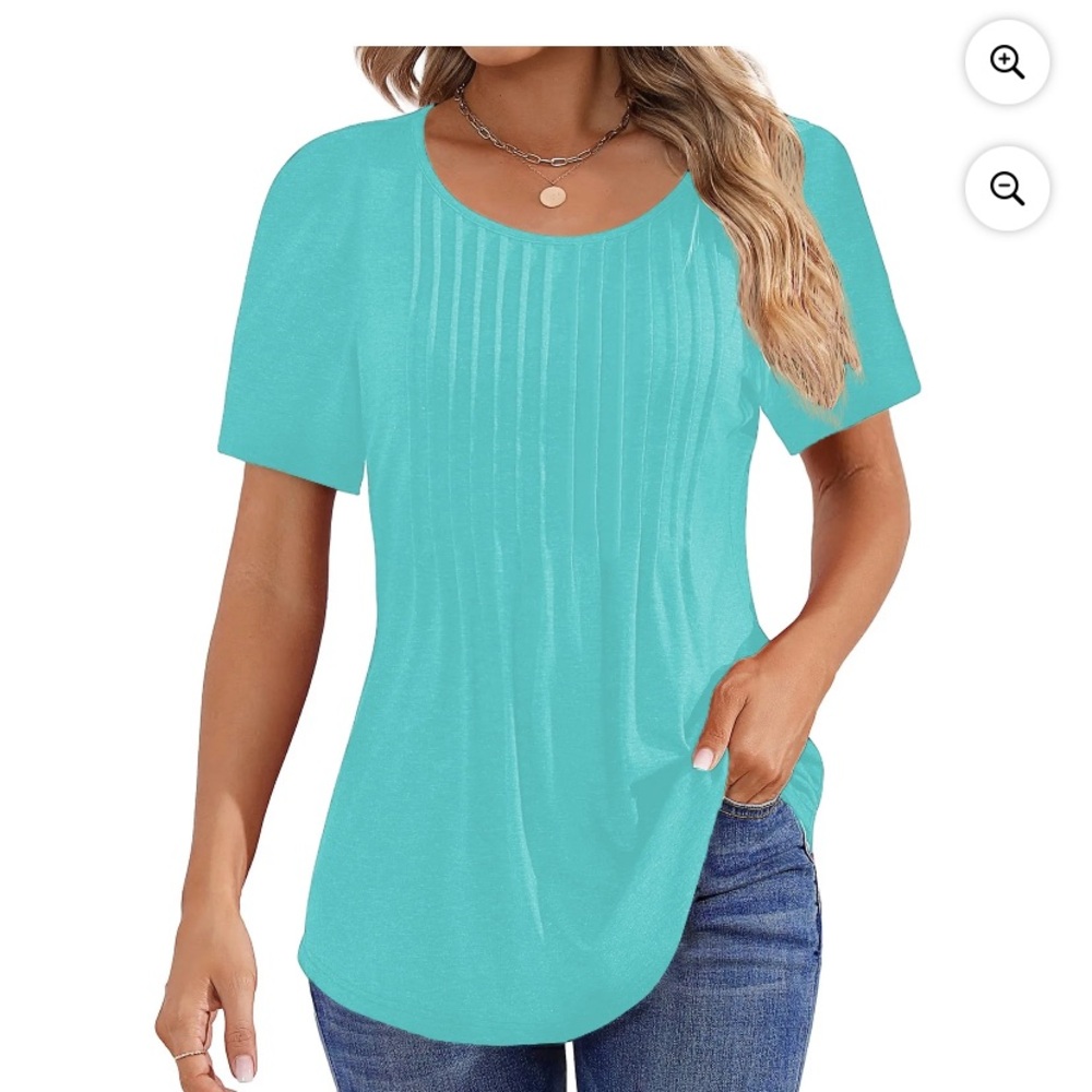 Turquoise Pleated front top - Picture 5 of 6